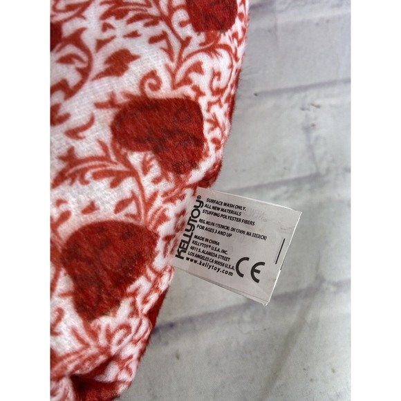 Kellytoy Teddy Bear Stuffed Plush Heart Shaped Pillow Red White 2018 - Picture 3 of 8